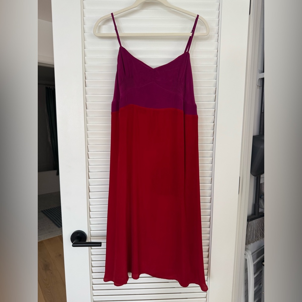 Araks x J. Crew collab Fuchsia and Red Dress